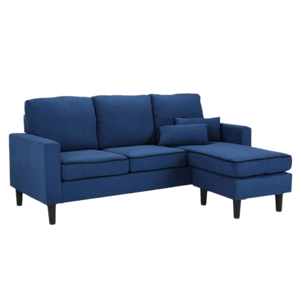 Furinbox L-shape fabric sofa, luther dark blue