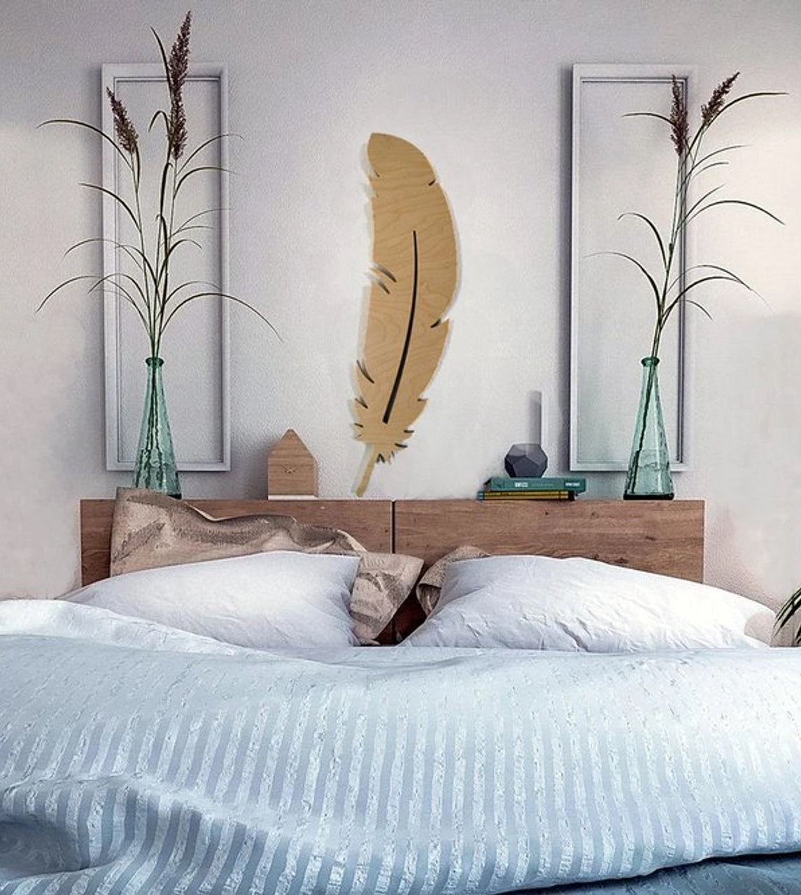 Yeni decorative feather shaped wall decor with light, large size (G04-131)