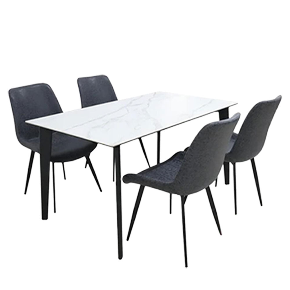 Dining set marble top 140X80CM 4 Chairs + 1 Table (DA1157-DA2687)