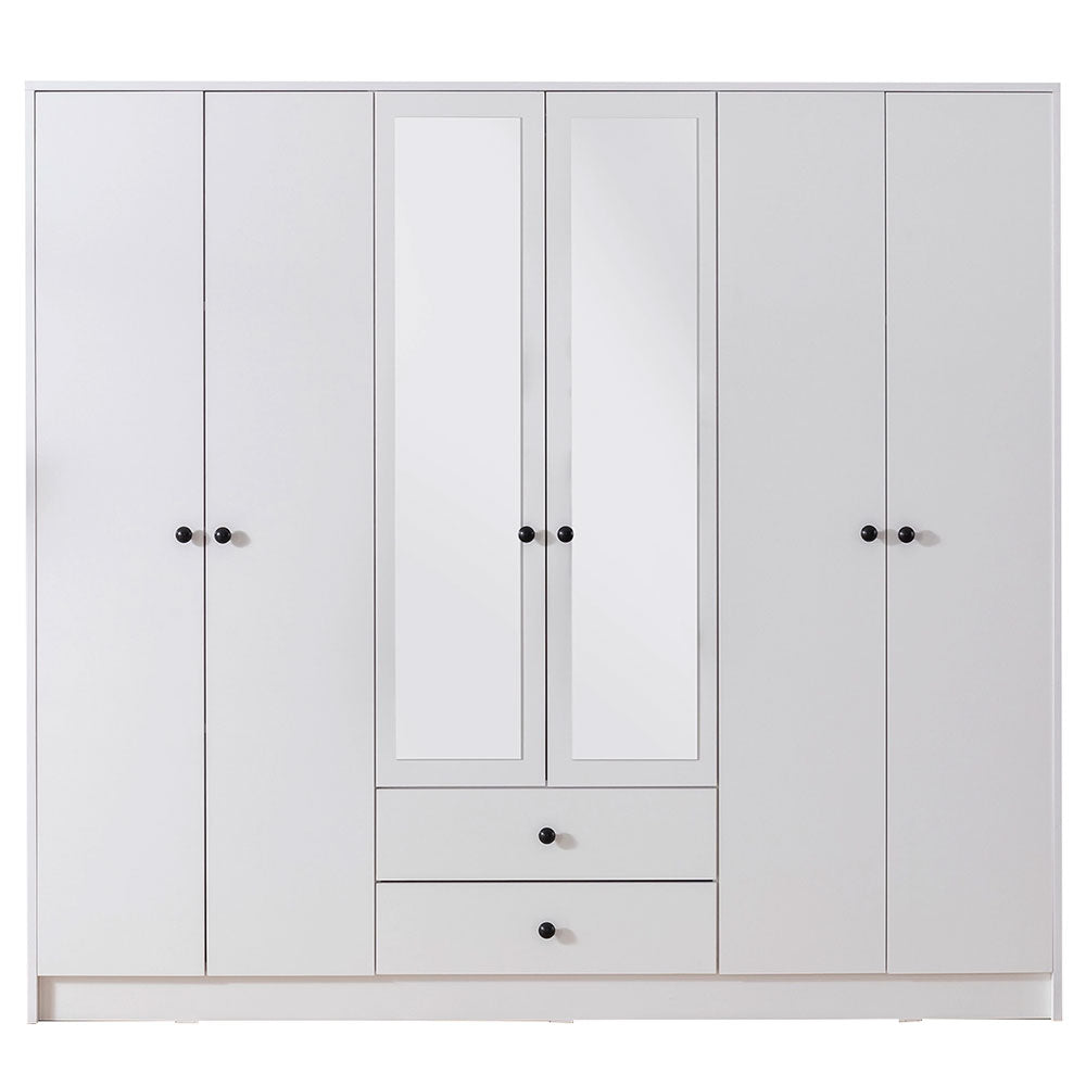 Mirror Wardrobe, 6 Doors with  2 Drawer (MF5-298) / made in eu