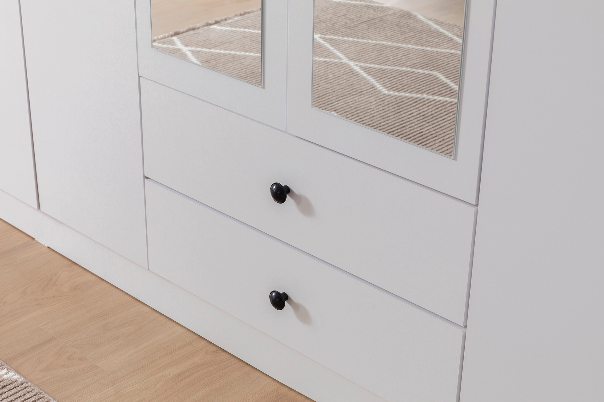 Mirror Wardrobe, 6 Doors with  2 Drawer (MF5-298) / made in eu