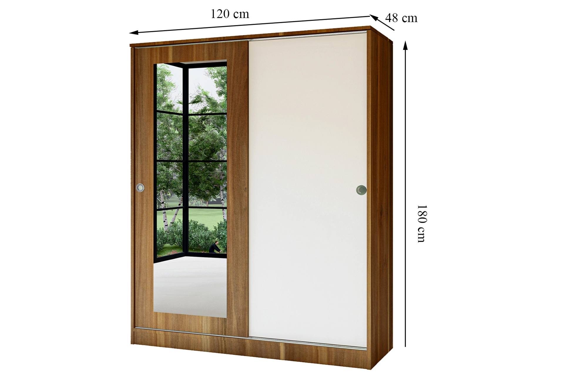 Mirror wardrobe , sliding , with 2 doors (MF5-118)  / made in eu