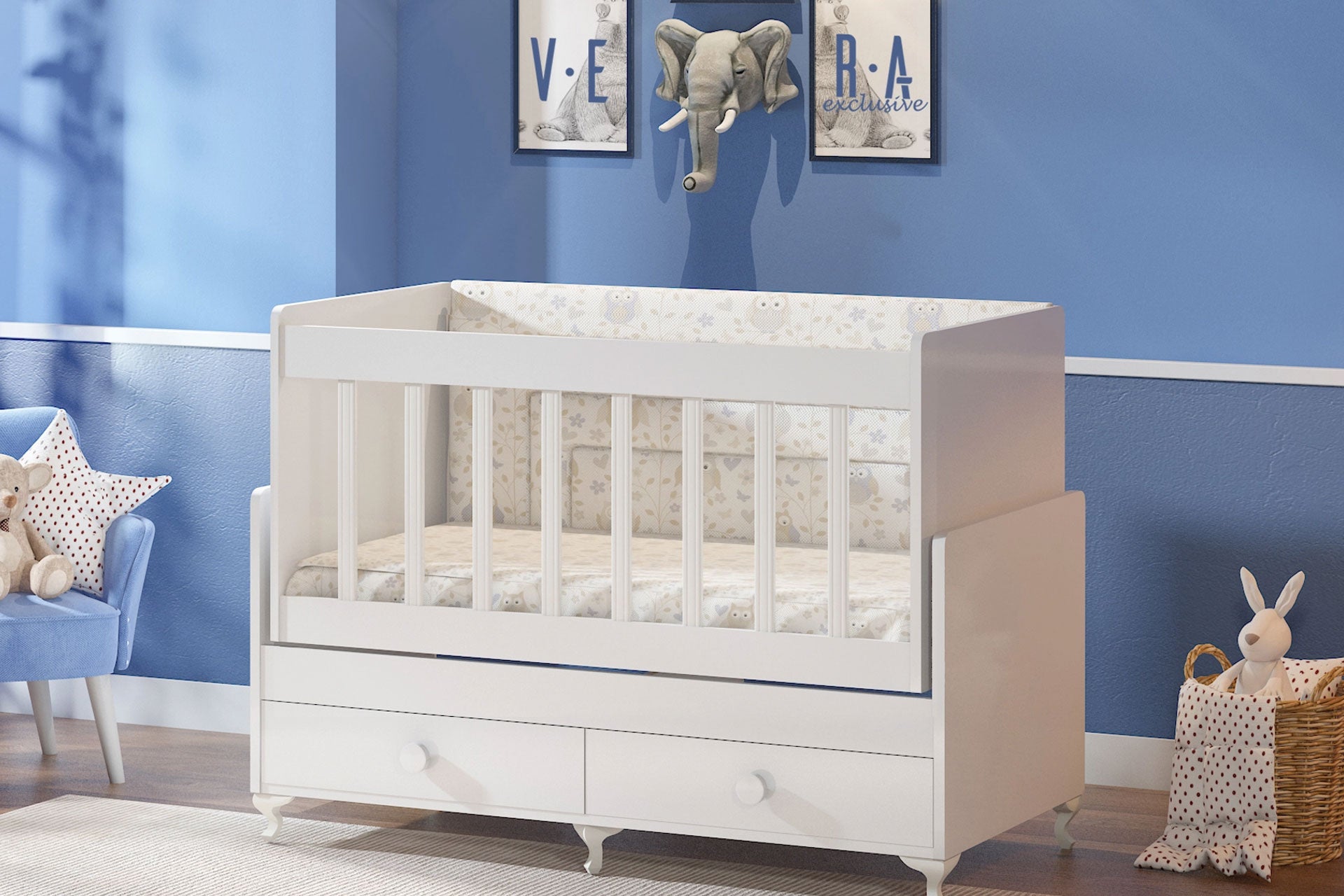 Baby bed rocking cradle, 60X130 (VR6-106) made in eu