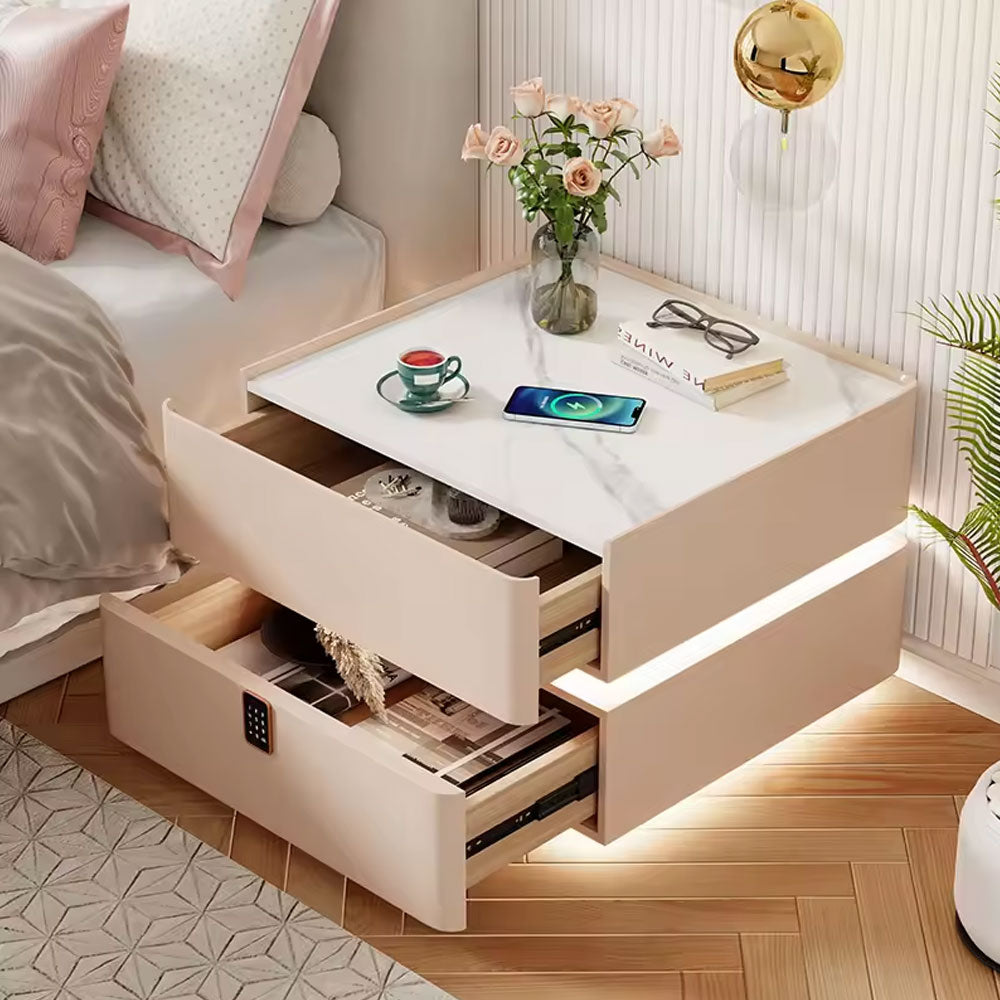 Bedside Table Panel Bed side table grey 50*40*48cm #ALS01