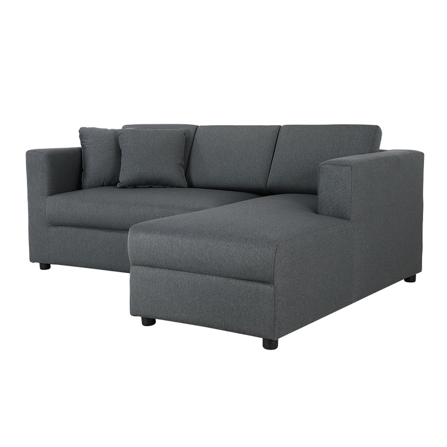 Jim fabric L-shape sofa grey