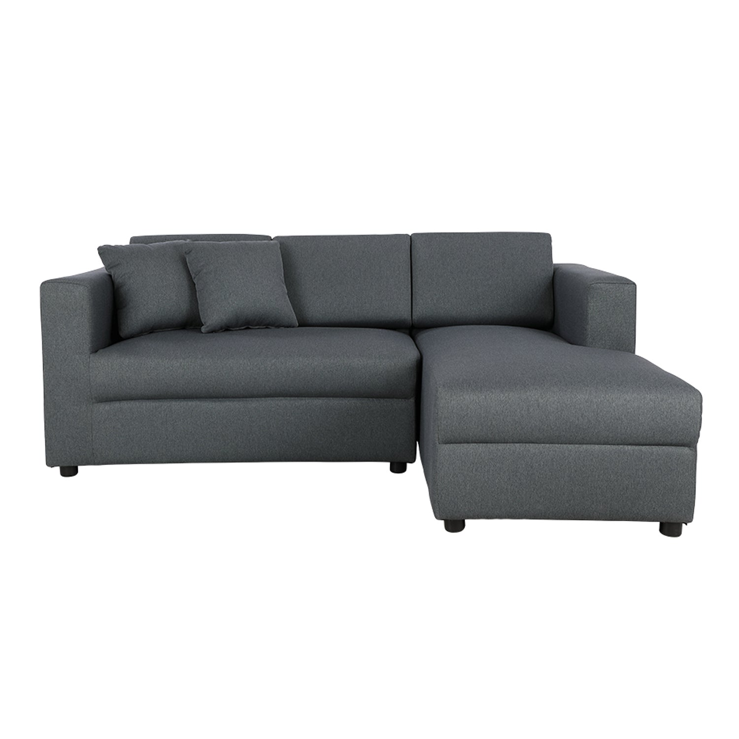 Jim fabric L-shape sofa grey