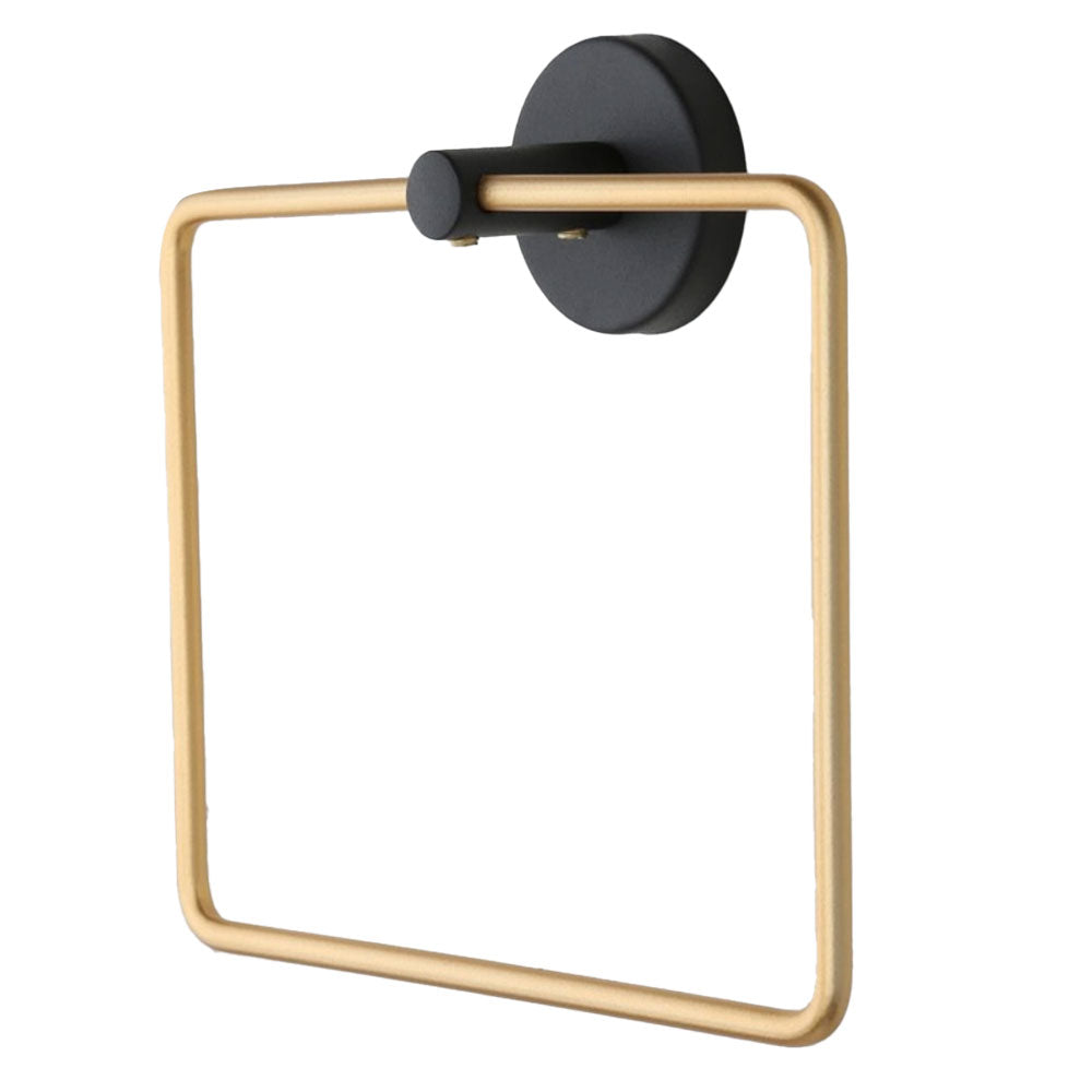 May bathroom gold square towel ring, black (YM2-107)