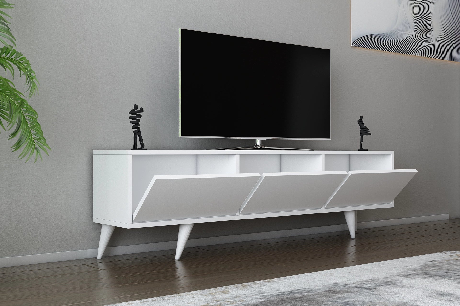 Tv unit, white (VD6-166) / made in eu