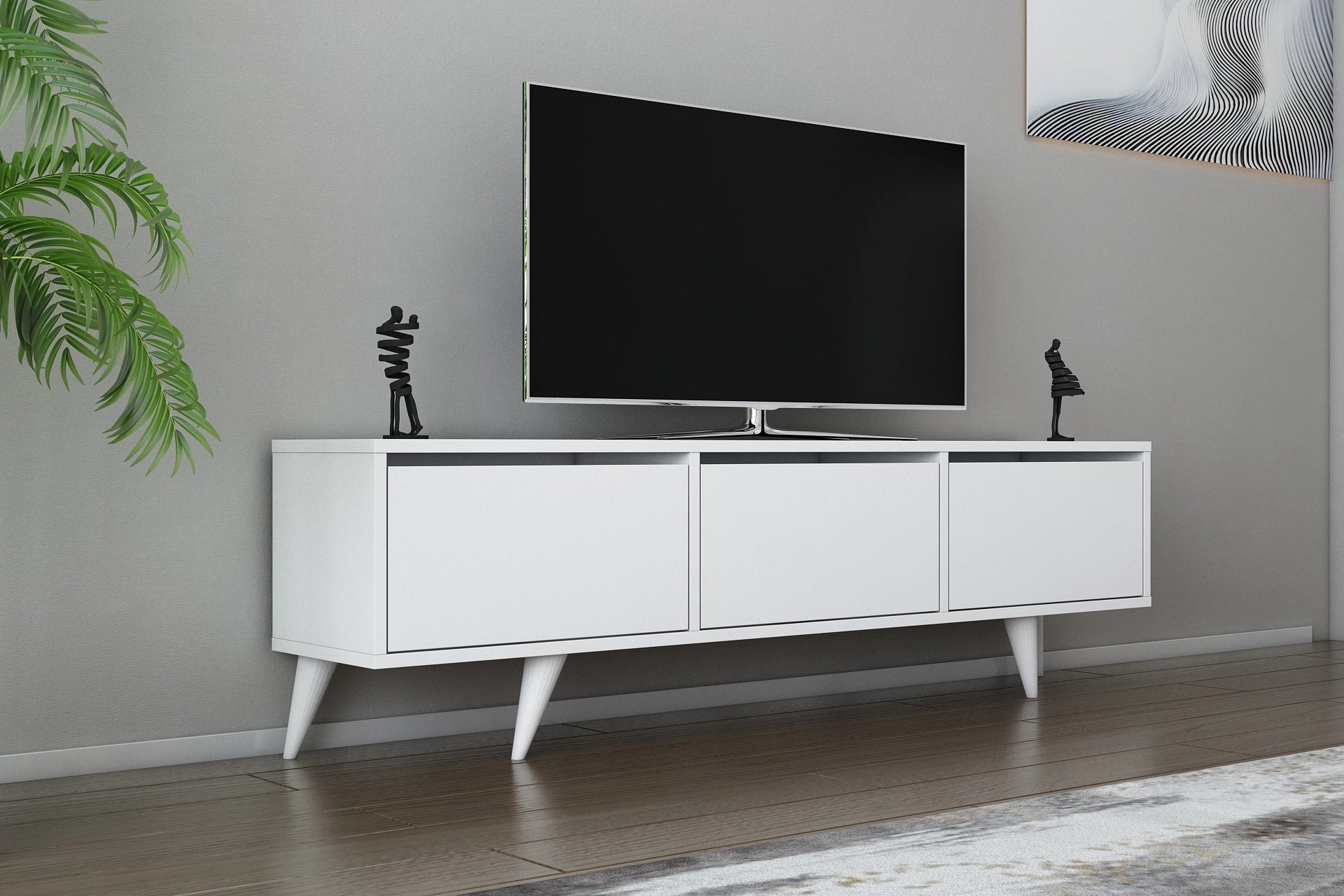 Tv unit, white (VD6-166) / made in eu