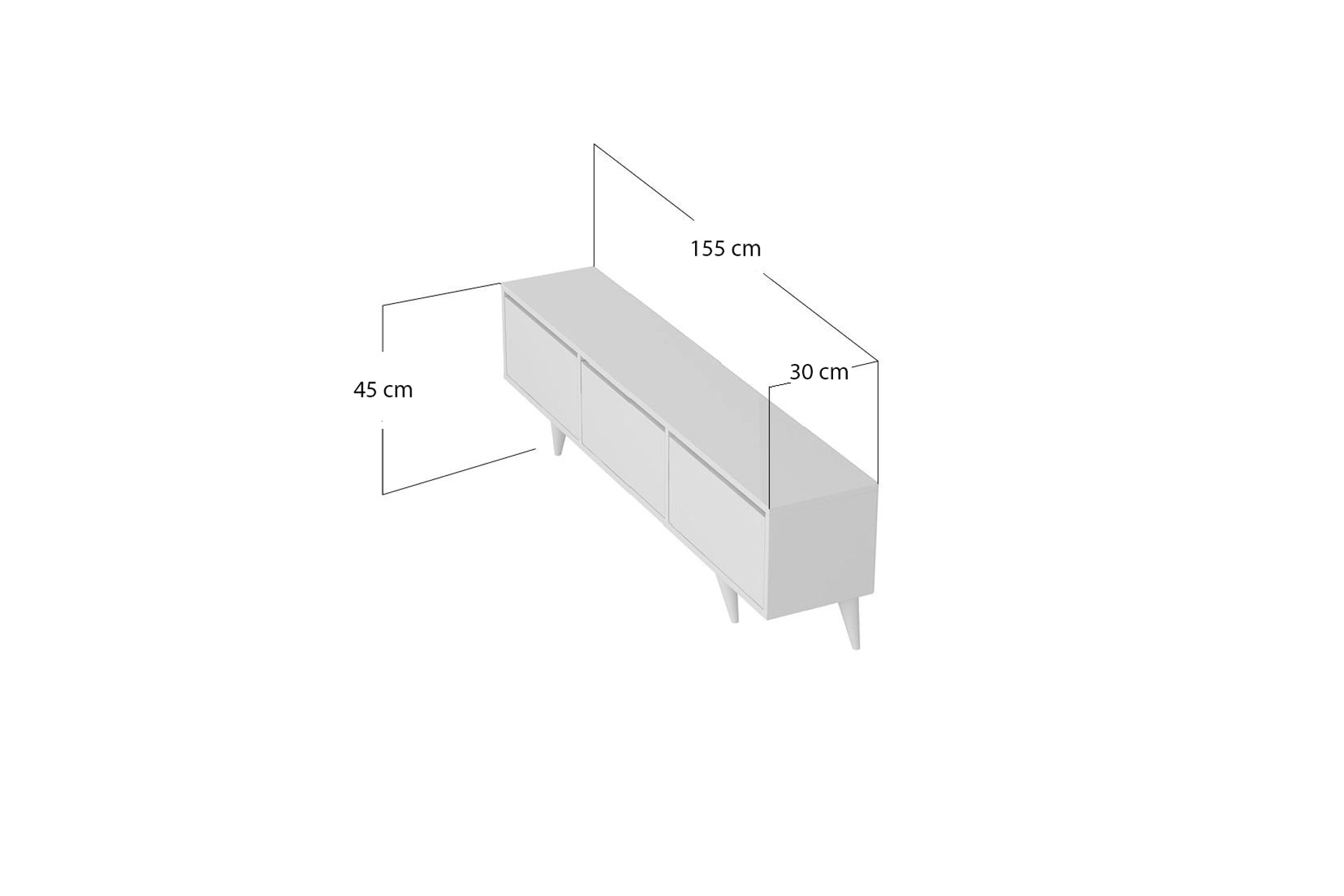 Tv unit, white (VD6-166) / made in eu