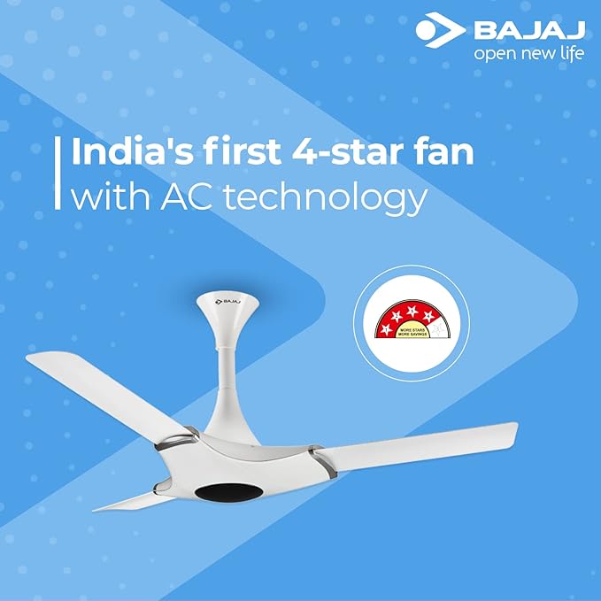 BAJAJ GLOSSY WHITE CEILING FAN 1200MM - ESPERANZA  48'' (130048)