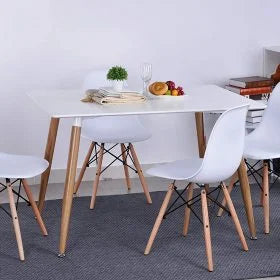 Dining set white oak 120x70CM 4 Chairs + 1 Table  (DA152-DA232)