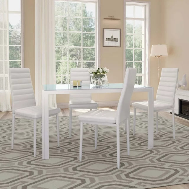 Dining set white  120x70CM 4 chairs + 1 table