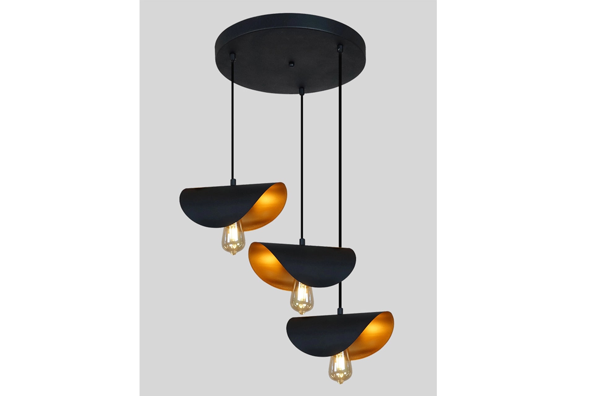 Noonlux bella triple pendant lamp, black - WN6-133