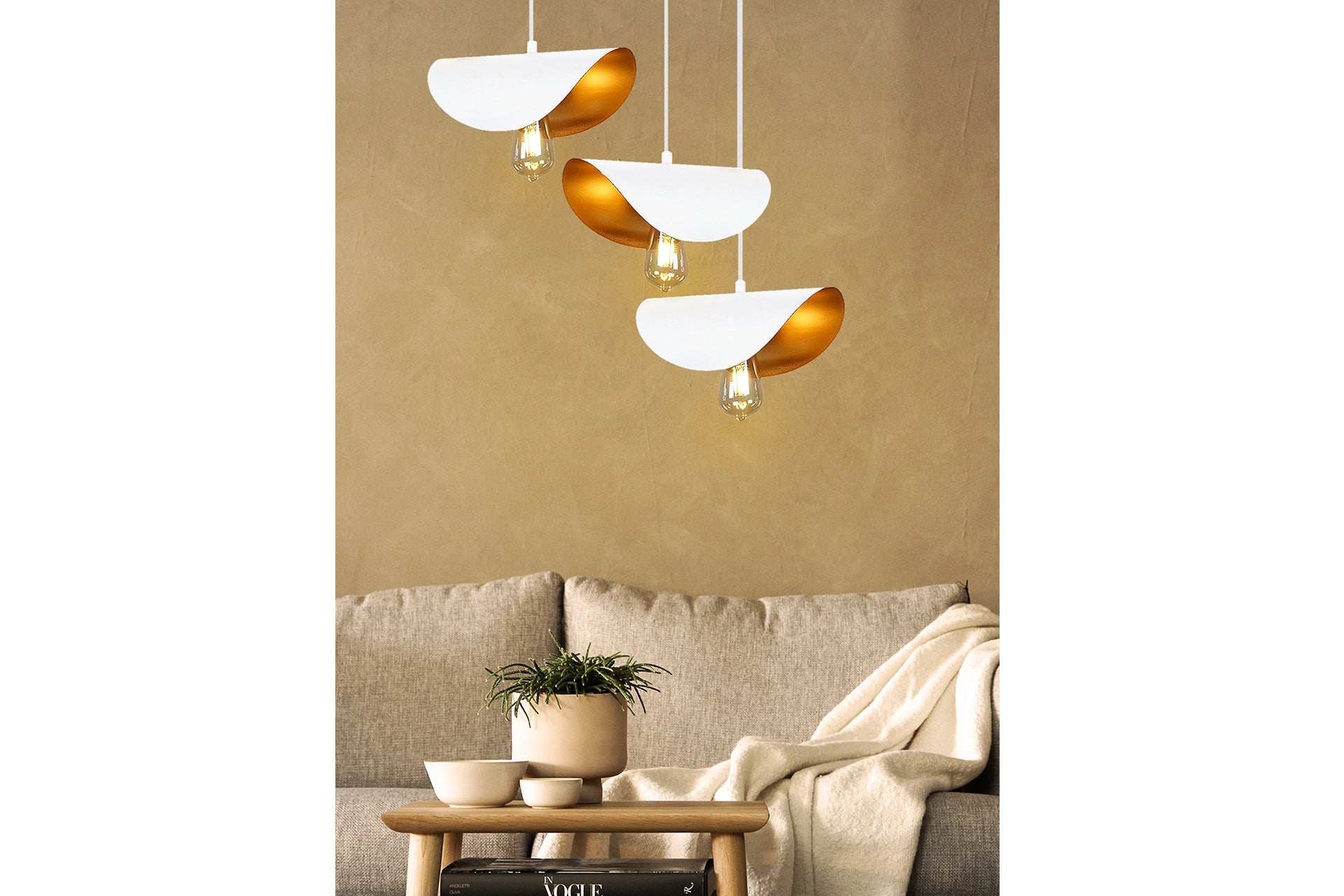 Noonlux bella triple pendant lamp, white - WN6-131