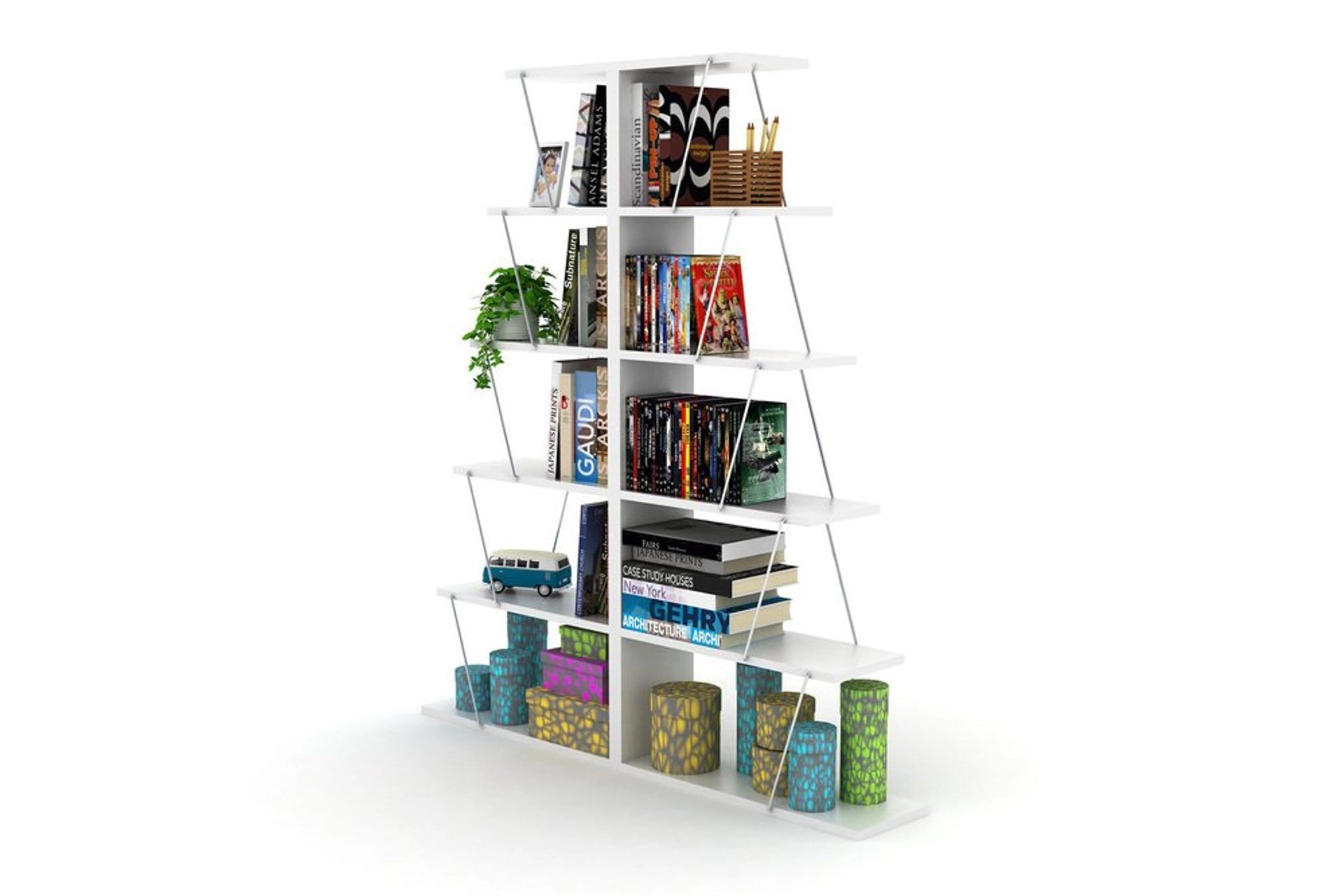 Bookshelf, white chrome (RE3-336)  / made in eu