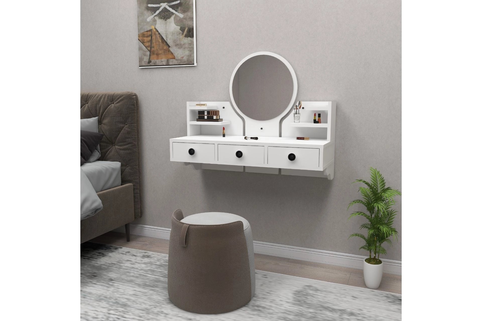 Arnetti̇ poli̇na makeup table, white (TT3-885) / made in eu