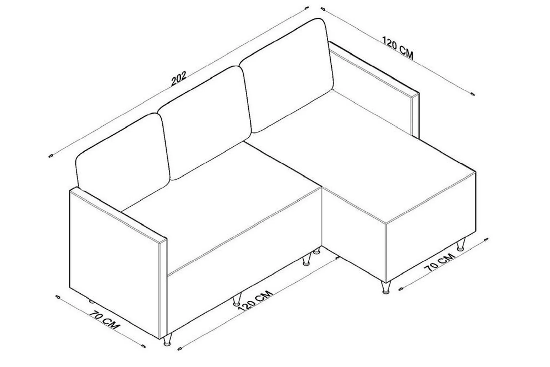 Aybuke corner sofa, blue (EV4-1313) / made in eu