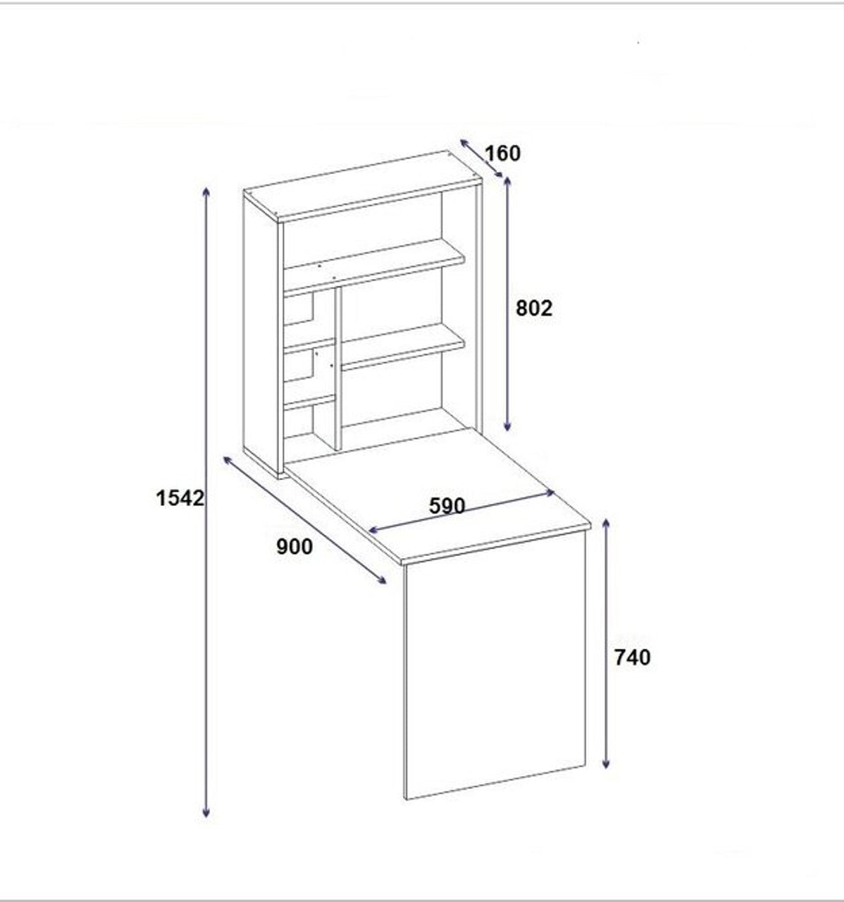 Study and computer desk white (TT3-160)