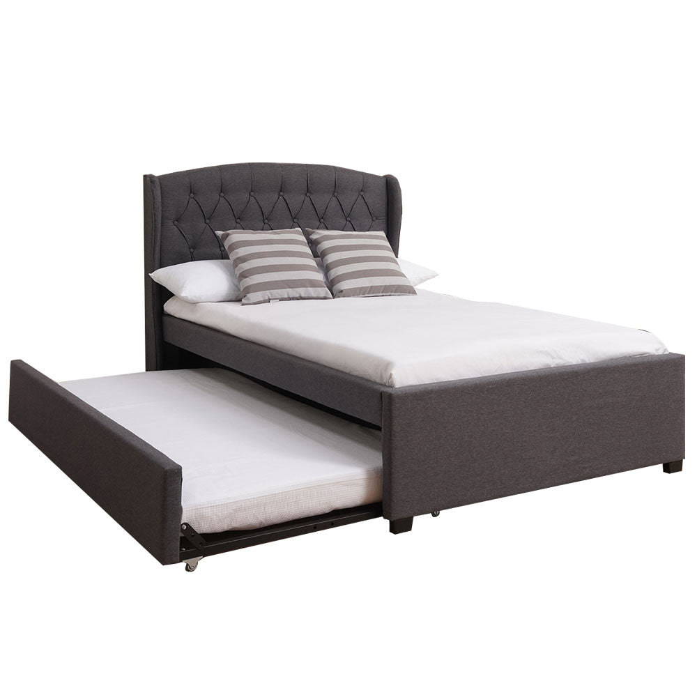 Bed Pull-Out (SSS-A315) Double + Single - Grey , Top (Double Bed 120x200cm) - Down Bed Single 90x190CM) (Copy)