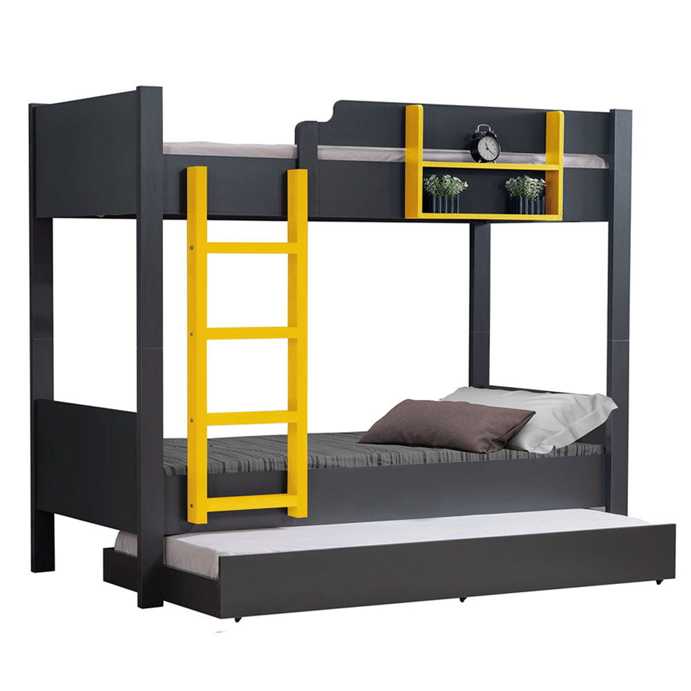 Asya bunk bed with puppy, anthracite yellow, 90X190 (OA3-8312) / made in eu