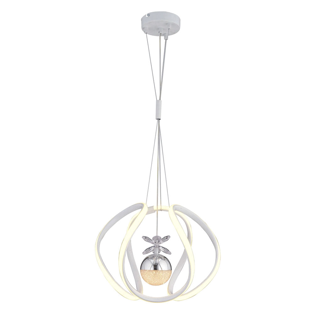 Leroy single 3 colored led chandelier, white chrome LQ3-3991