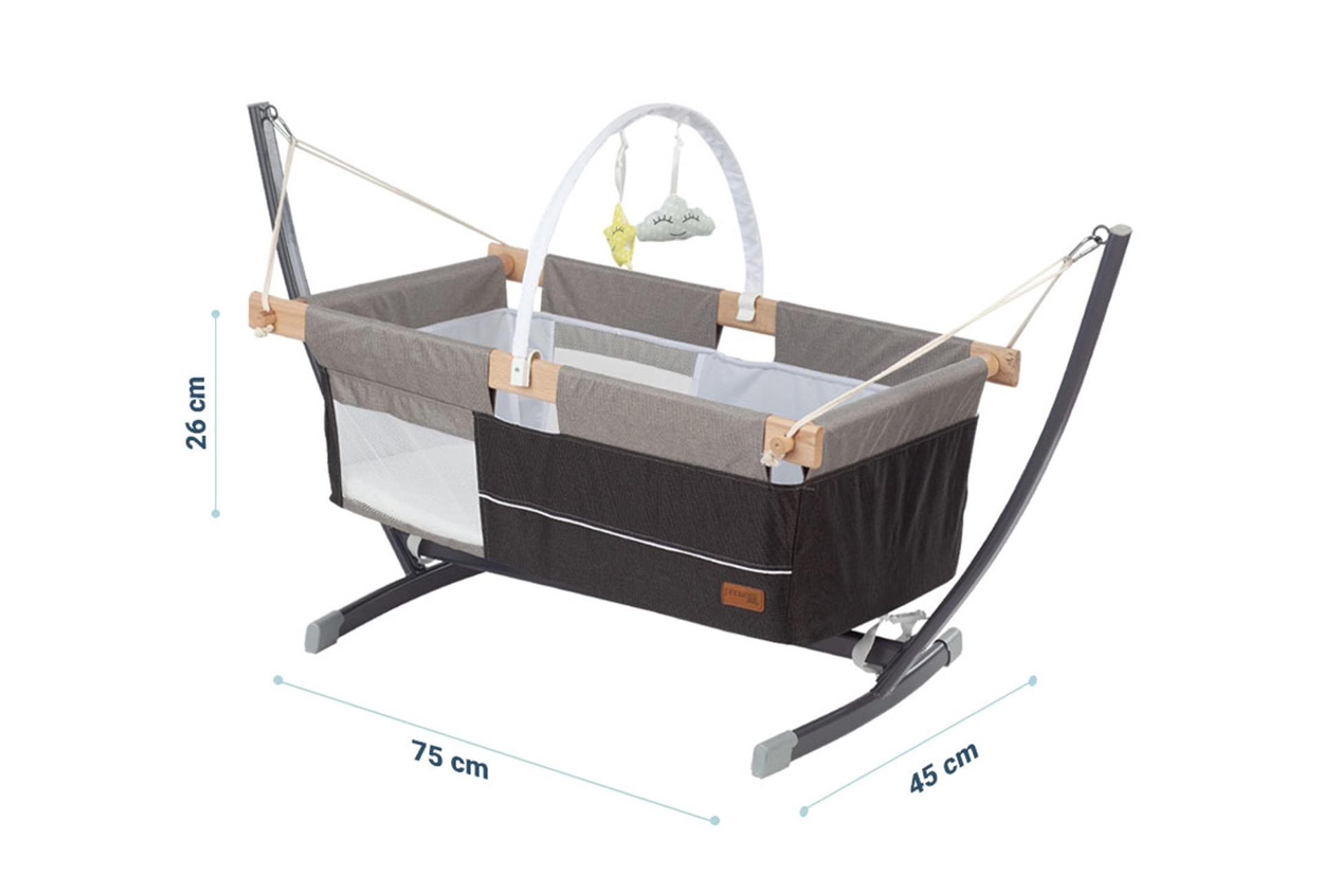 Peri̇lla dream hammock cradle, black, 45x70 (pl6-203) / made in eu