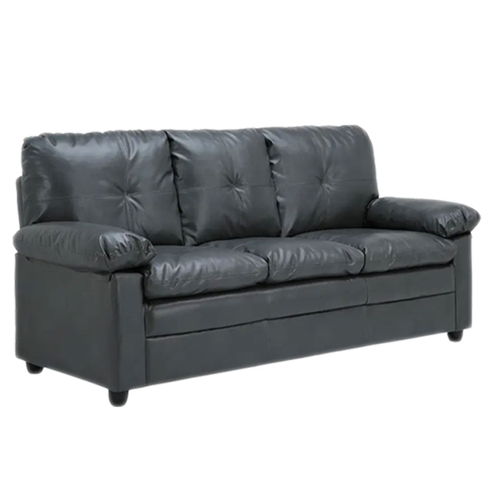 Furinbox augusta pvc sofa 3 seaters - dark grey