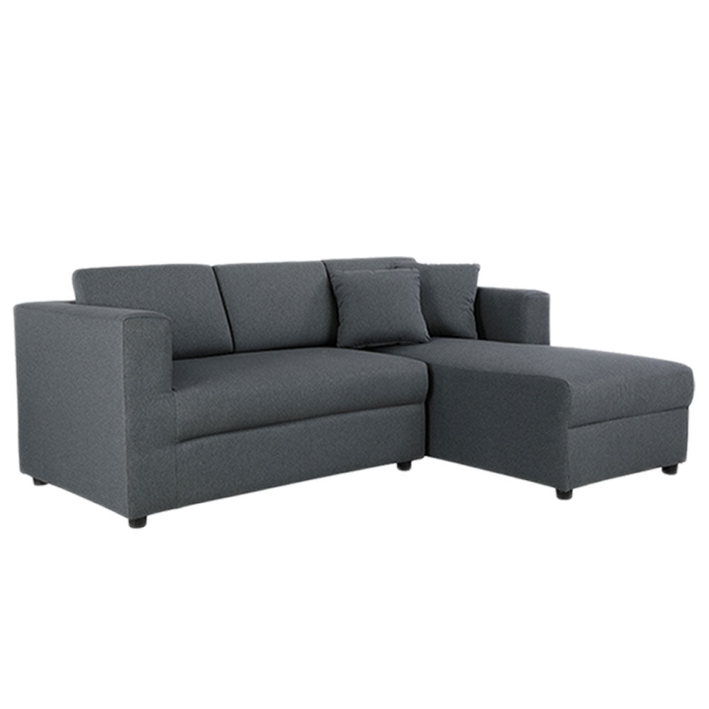 Jim fabric L-shape sofa grey