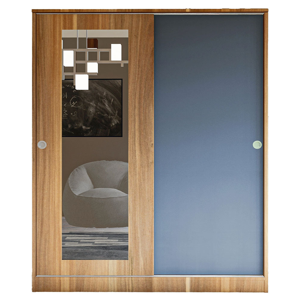 Mirrored wardrobe with 2 sliding doors , walnut (MF5-137)  / made in eu